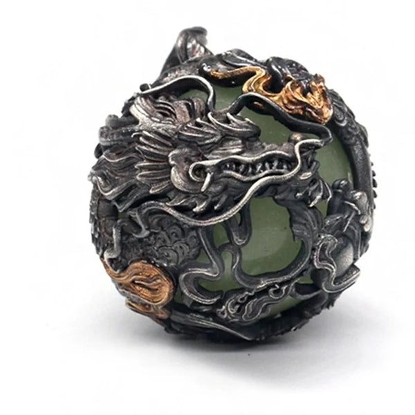 Silver Dragon Ball Pendant-ToShay.org