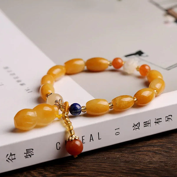 Gold Jade Pumpkin Bead-ToShay.org