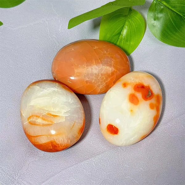 Orange Carnelian Palm Stone-ToShay.org