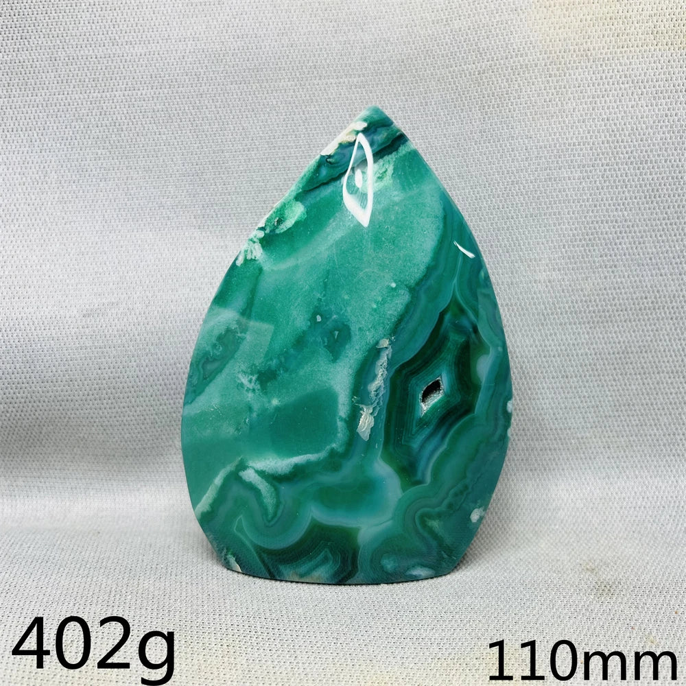 Green Cherry Blossom Agate Flame-ToShay.org