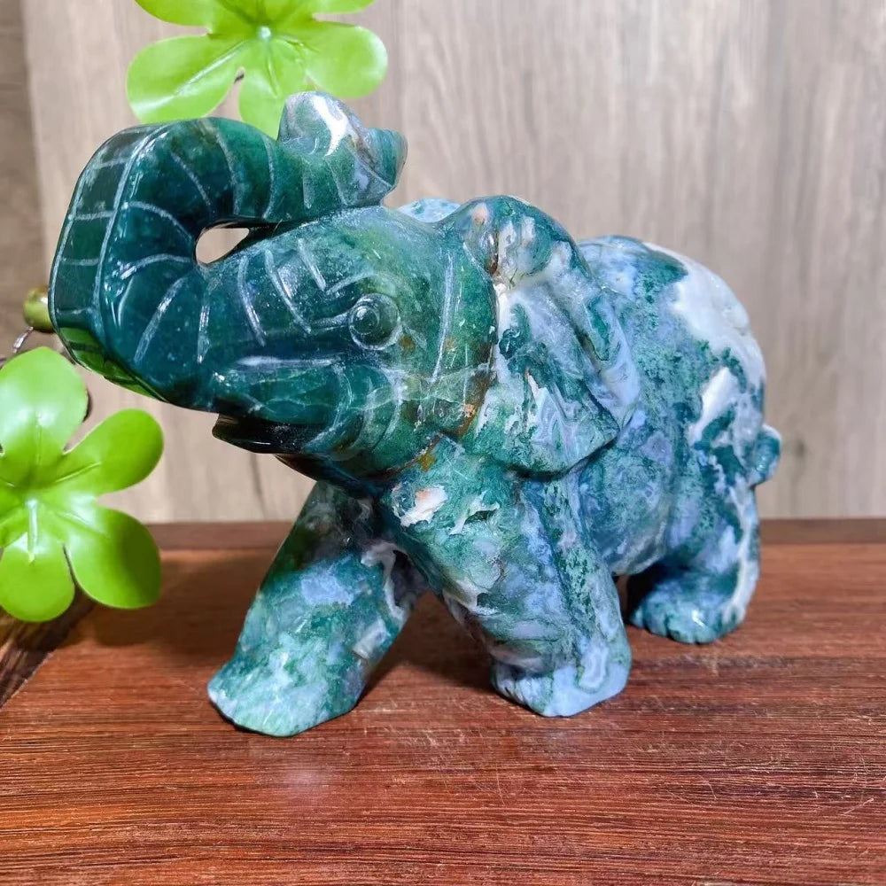 Green Moss Agate Elephant-ToShay.org