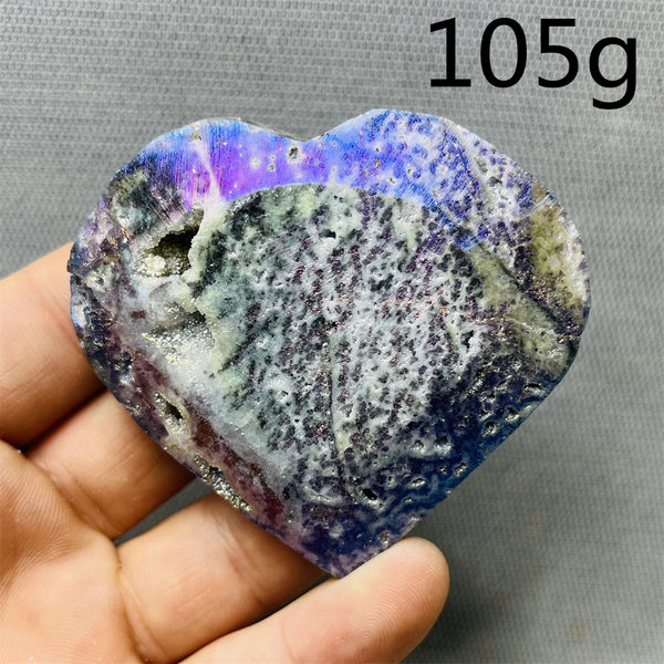 Purple Sphalerite Geode Heart-ToShay.org