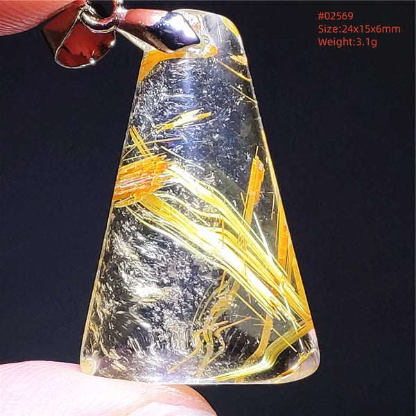 Gold Rutilated Quartz Pendant-ToShay.org