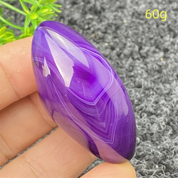 Purple Silk Agate Palm Stone-ToShay.org