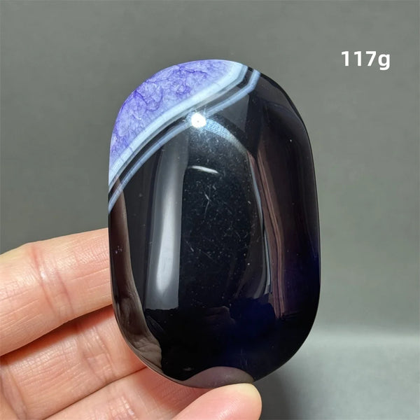 Purple Agate Palm Stone-ToShay.org