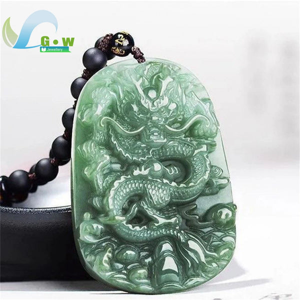 Green Jadeite Dragon Pendant-ToShay.org