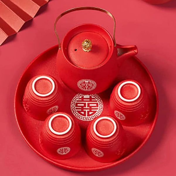 Red Ceramic Tea Sets-ToShay.org