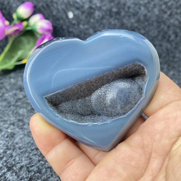 Grey Agate Geode Heart-ToShay.org