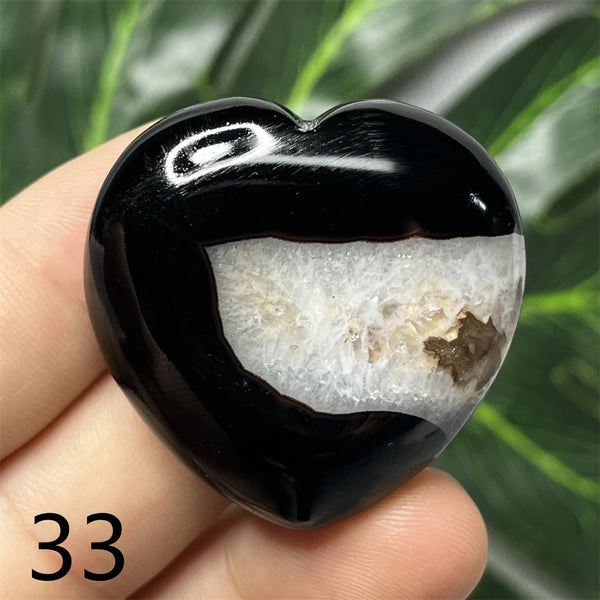 Black Agate Geode Heart-ToShay.org