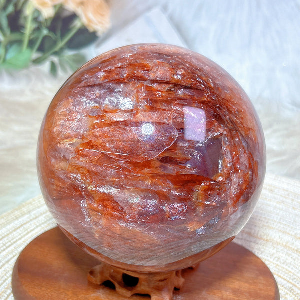 Red Rainbow Fire Quartz Ball-ToShay.org