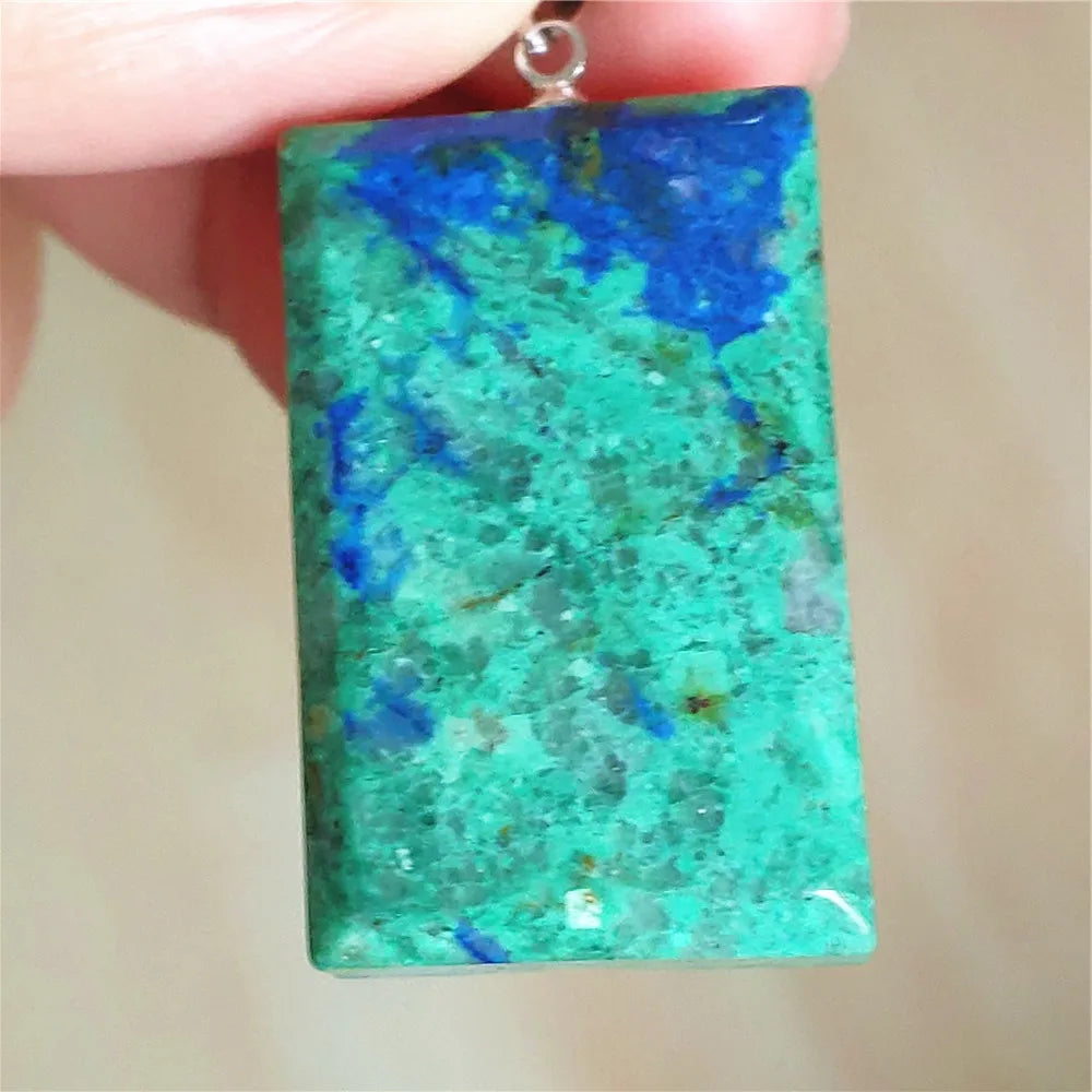 Blue Azulite Malachite Pendant-ToShay.org