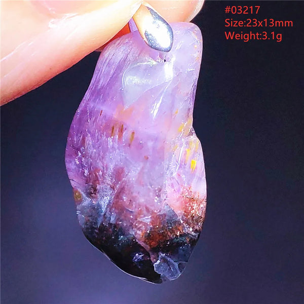 Purple Cacoxenite Auralite Pendant-ToShay.org