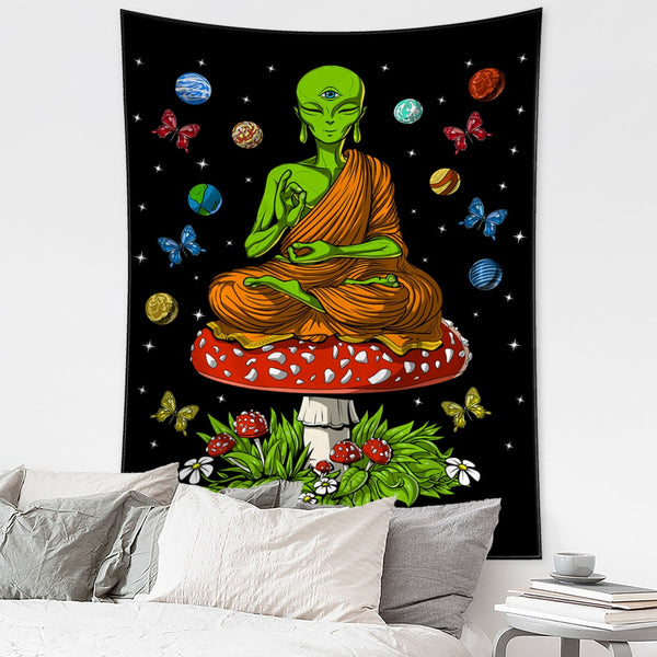 Mushroom Alien Tapestry-ToShay.org