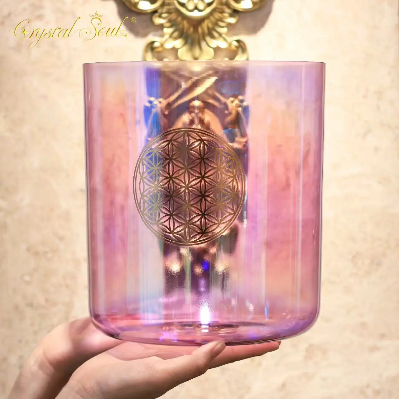 Crystal Soul Clear Alchemy Crystal Bowl with Classic Purple Customized Pattern Source Factory-ToShay.org