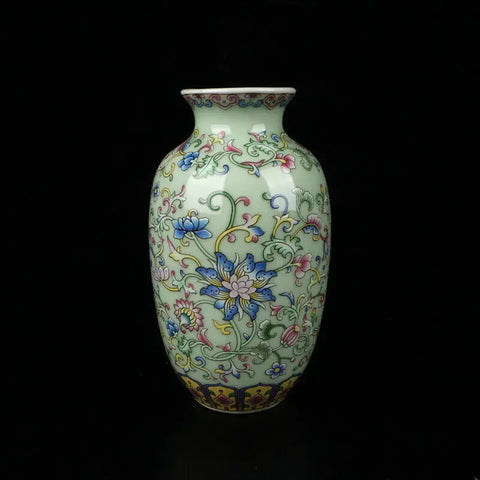 Green Enamel Porcelain Vase-ToShay.org