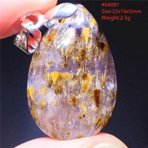 Purple Rutilated Auralite Pendant-ToShay.org
