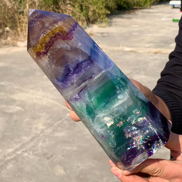 Rainbow Fluorite Crystal Point-ToShay.org
