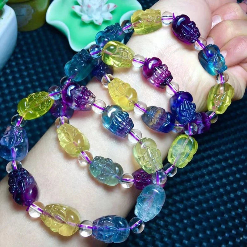 Rainbow Fluorite Pi Xiu Beads-ToShay.org