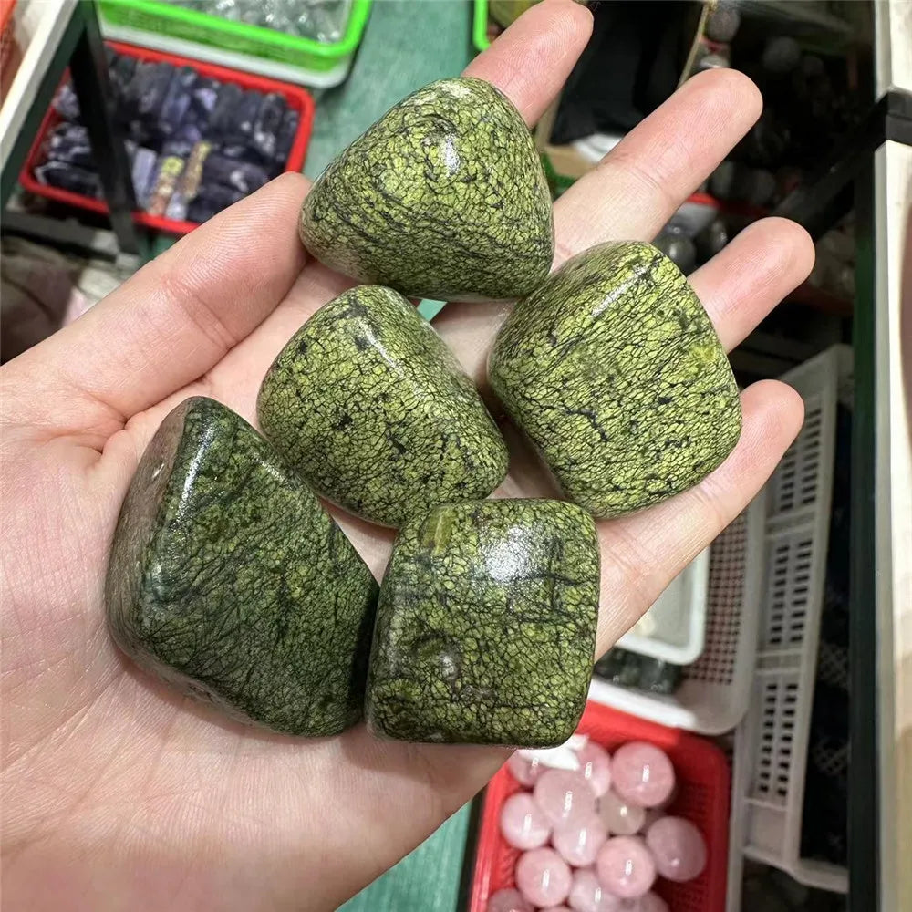 Green Serpentine Tumbled Stones-ToShay.org