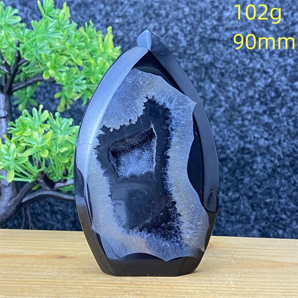Black Agate Geode Torch-ToShay.org