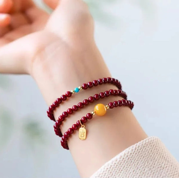 Red Cinnabar Wrap Bracelet-ToShay.org