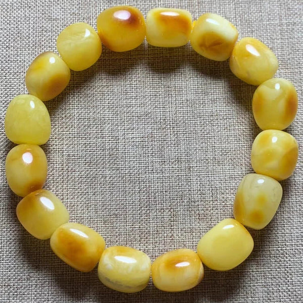 Yellow Amber Bead Bracelet-ToShay.org
