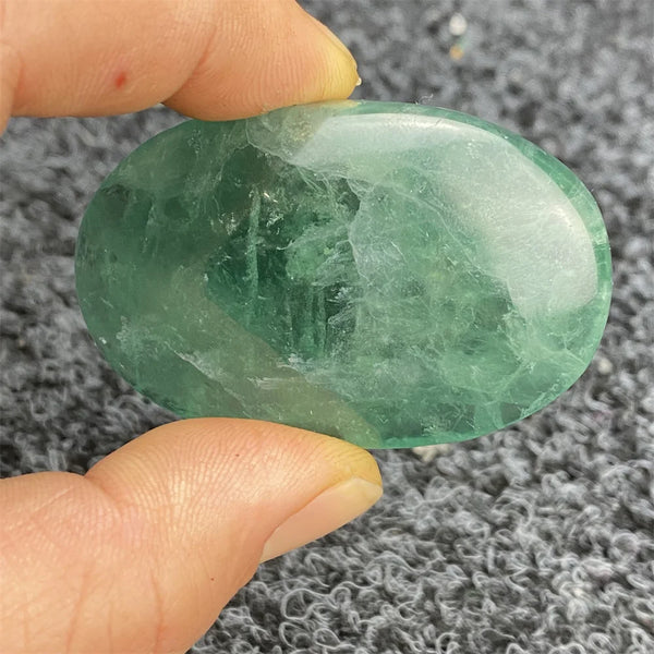 Green Fluorite Palm Stone-ToShay.org