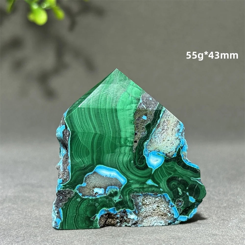 Blue Chrysocolla Malachite Point-ToShay.org