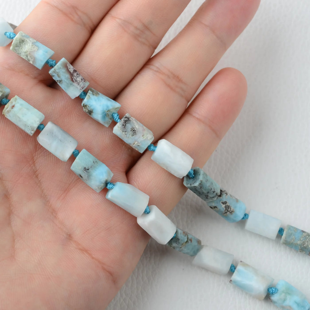 Blue Larimar Tube Beads-ToShay.org