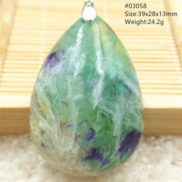 Green Blue Fluorite Pendant-ToShay.org