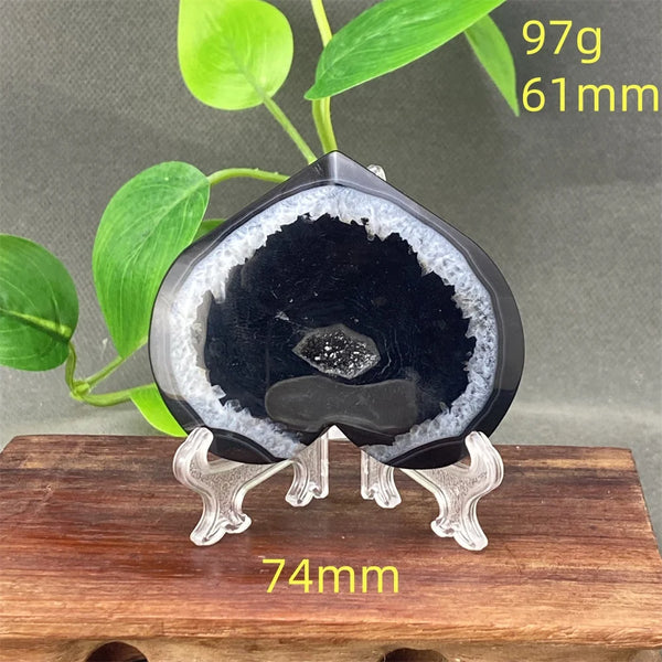 Black Agate Geode Heart-ToShay.org