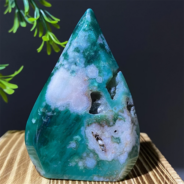 Green Flower Agate Flame-ToShay.org