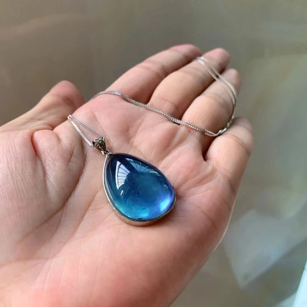 Blue Aquamarine Pendant-ToShay.org