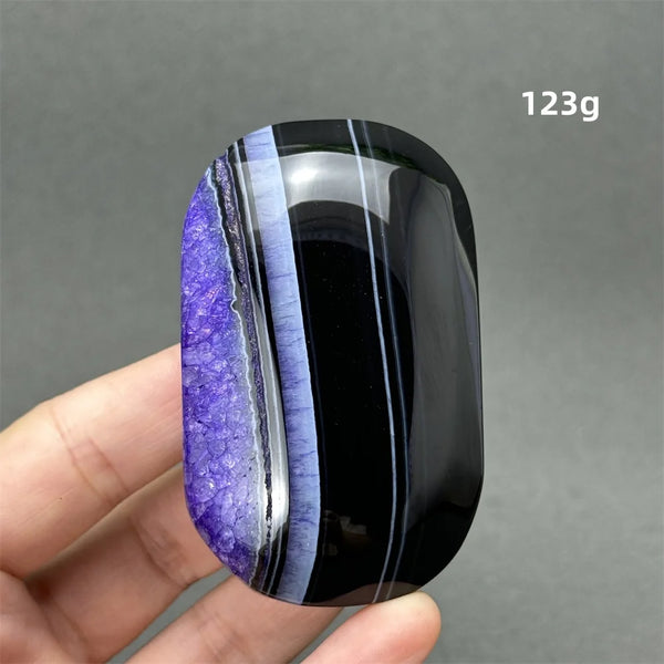 Purple Agate Palm Stone-ToShay.org