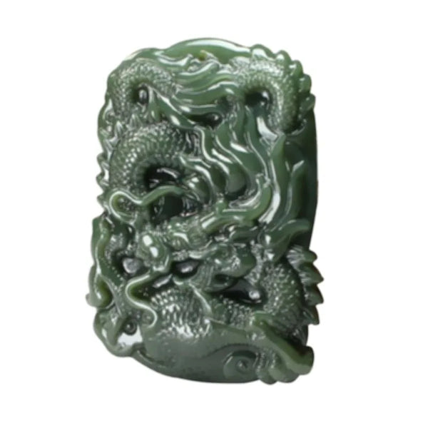 Green Jade Dragon Pendant-ToShay.org