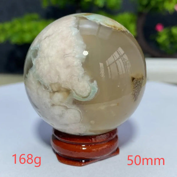 Pink Cherry Blossom Agate Ball-ToShay.org