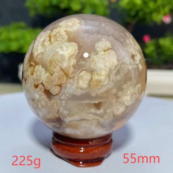 Pink Cherry Blossom Agate Ball-ToShay.org