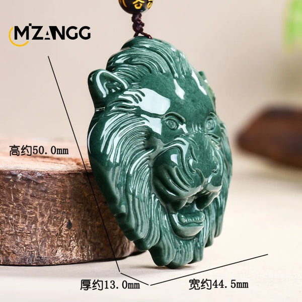 Green Jade Lion Head Pendant-ToShay.org