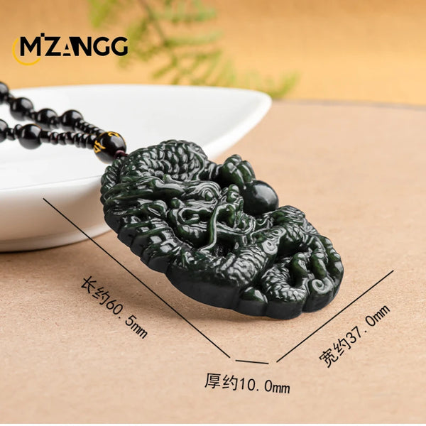 Green Jade Dragon Pendant-ToShay.org