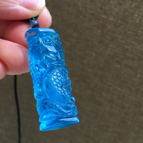 Blue Aquamarine Pendant-ToShay.org