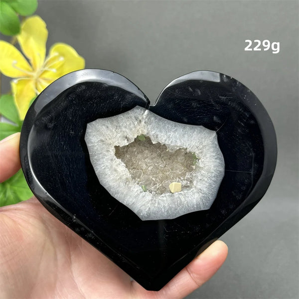 Black Agate Crystal Heart-ToShay.org