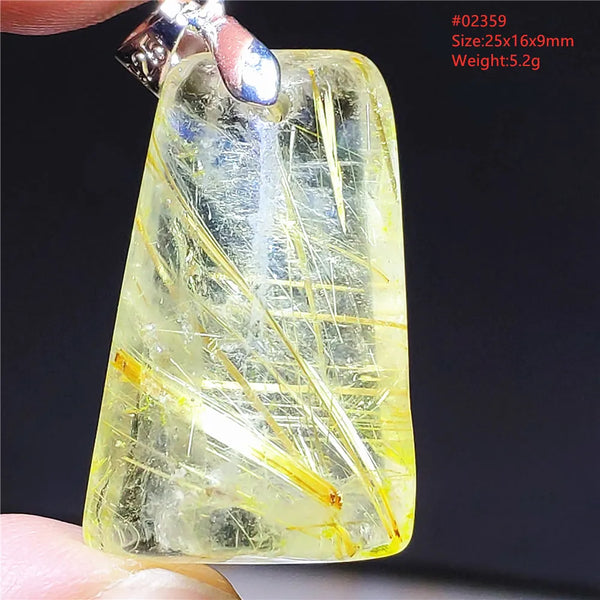 Gold Rutilated Quartz Pendant-ToShay.org