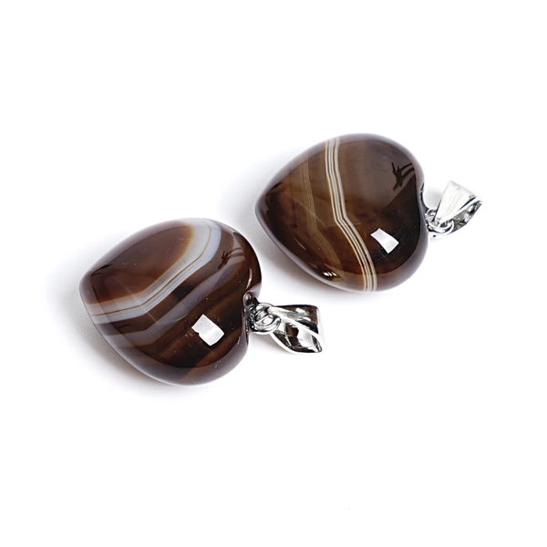 Brown Stripe Agate Hearts-ToShay.org