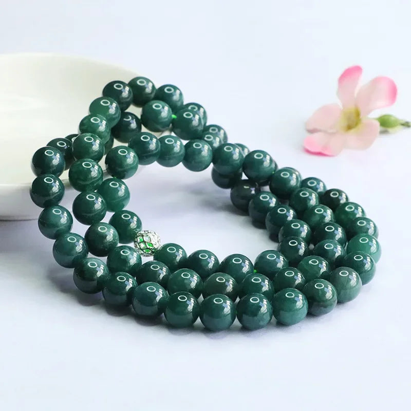 Green Jadeite Wrap Bracelet-ToShay.org