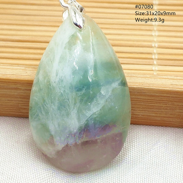 Green Feather Fluorite Pendant-ToShay.org