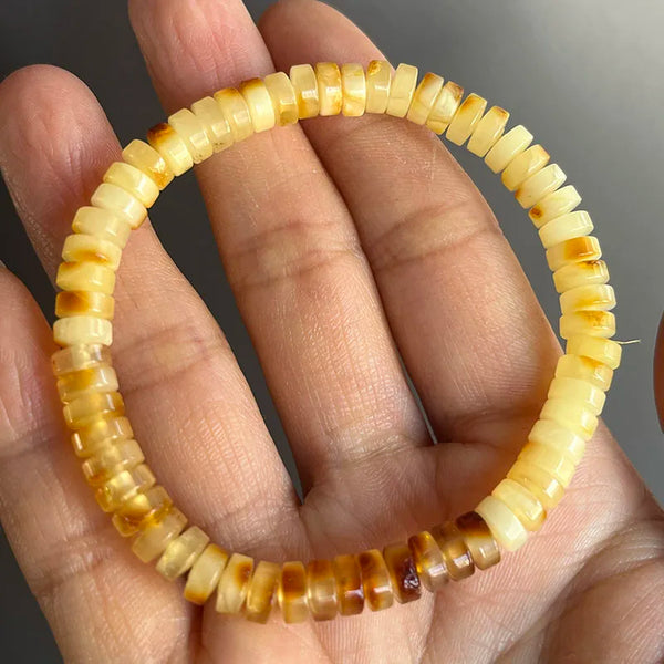 Yellow Amber Bead Bracelets-ToShay.org