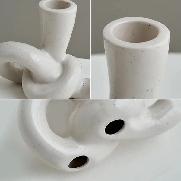 White Knot Candlesticks-ToShay.org