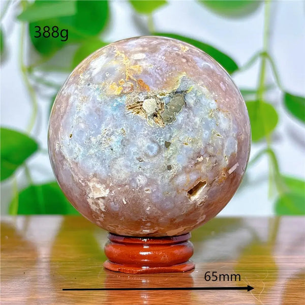 Pink Flower Agate Ball-ToShay.org