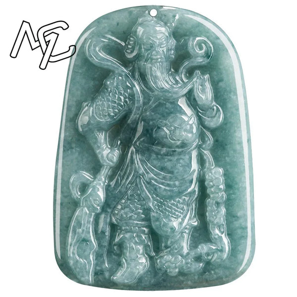 Blue Jade Guan Gong Pendant-ToShay.org