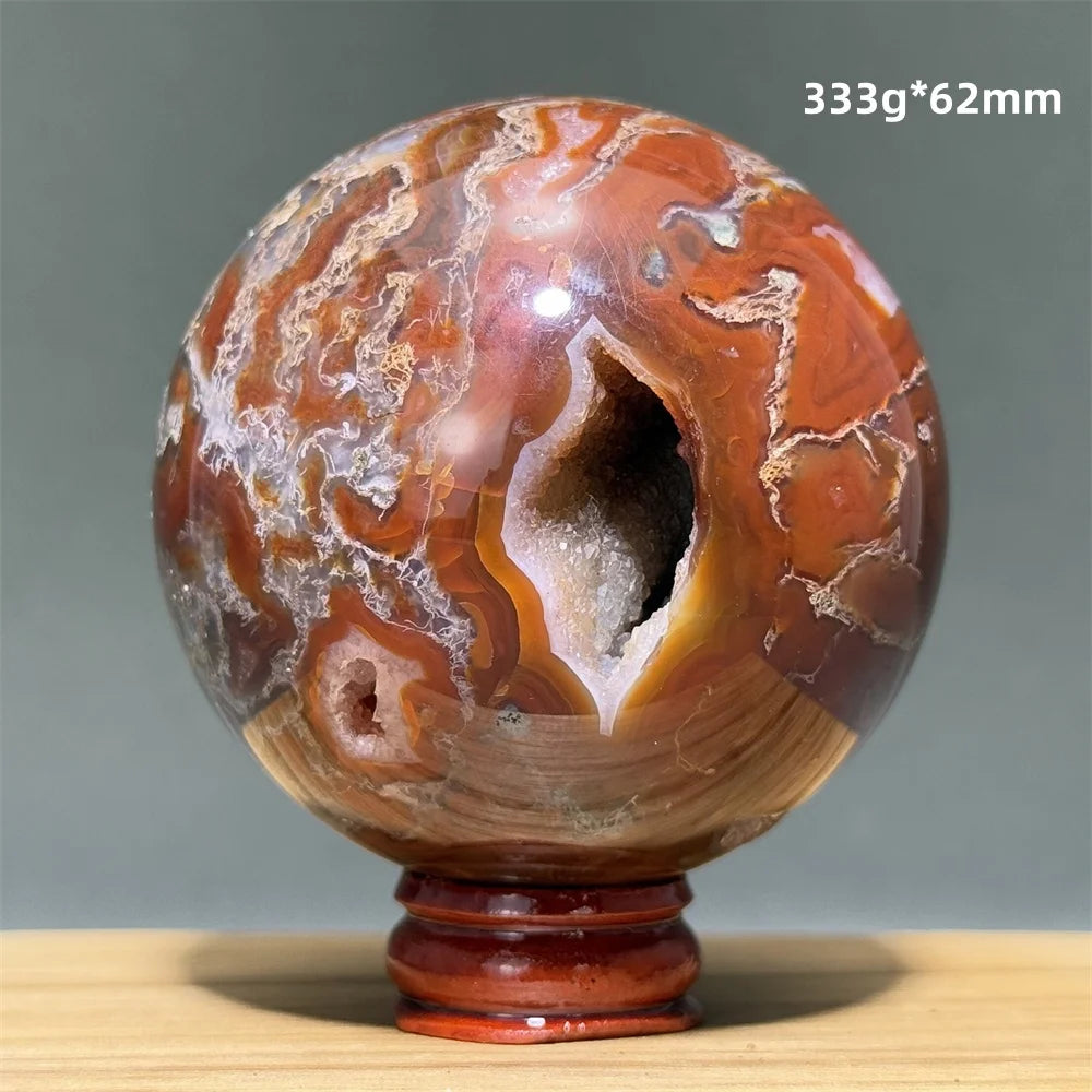 Red Moss Crystal Agate Ball-ToShay.org